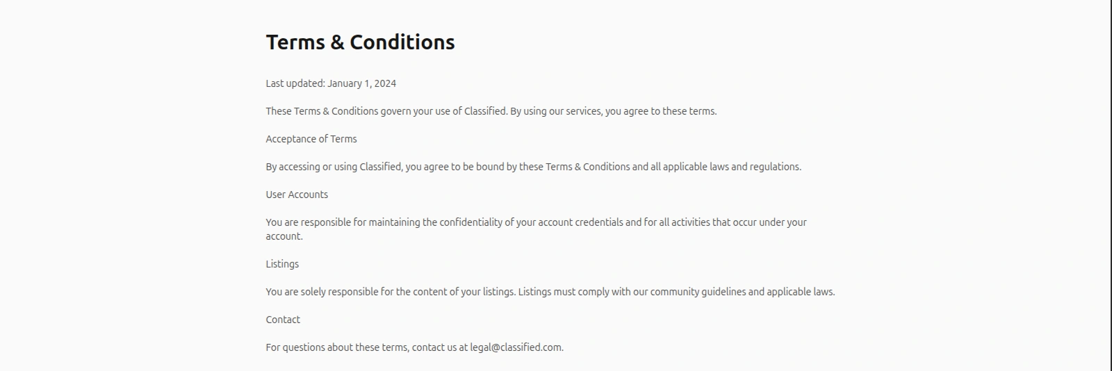 Postn Terms & Conditions Page